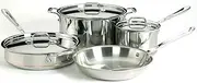 All-Clad 6000-7 SS Copper Core 5-Ply Bonded Dishwasher Safe Cookware Set, 7-Piece, Silver