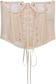 [Generic] Corset Belt Waist Corset Top Women Mesh Open Cup Lace Up Boned Under Bustier Corset Waist Cincher