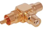 Dynalink RCA Male To 2 RCA Female Right Angle Adapter