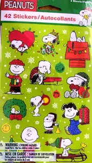 PEANUTS Snoopy Woodstock Lucy Linus Schroeder Christmas Lights Tree Gift Sticker