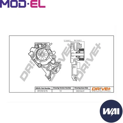 WATER PUMP ENGINE COOLING DP2310.10.115 FOR RENAULT WIND TWINGO/II/Hatchback