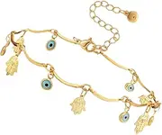OATIPHO Elegant Evil Eye Anklet Women's Ankle Bracelet Buddha Hand Pendant Fashionable Anklet for Women
