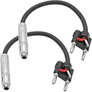 Seismic Audio - SAPT514-2 Pack of 6 Inch Banana Plug to 1/4 Inch TS Mono Female Patch Cables - Banana Male to 1/4" Female Speaker Adapter