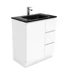 750*460mm Vanity Black Glass Slim Ceramic Basin Handle/Finger Pull