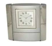 Stainless Steel Mini Desk Clock Quartz Movement #12022