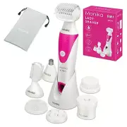 Monika 6-in-1 Electric Lady Shaver, Cordless Shaver for Woman Face/Leg/Underarm