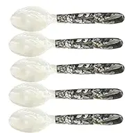 Caviar Spoons with Round Handles | 5 Pack Pearl Spoons for Caviar Serving | Caviar Spoons Shell Spoon | MOP Caviar Spoon for Gourmet Dishes, Eggs, Ice Cream and Seafood