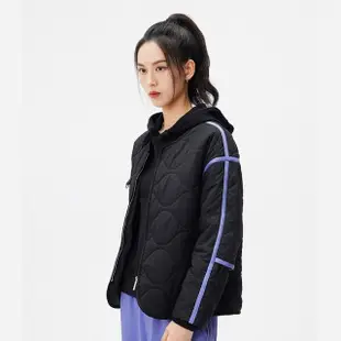 【Dickies】女款黑色撞色邊條無領絎縫外套｜DK010803BLK