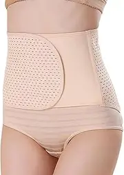 [TOPWEL] Adjustable Elastic Abdominal Binder Belly Wrap Postpartum Belly Band Waist Slim Slimming Shaper C section Recovery Belt Support Back Support Girdle Belt Pregnancy Abdominal Band for Women (L-Beige)