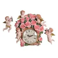 在飛比找Yahoo!奇摩拍賣優惠-INPHIC-歐式田園 現代流行裝飾掛鐘藤編丘比特玫瑰時鐘 