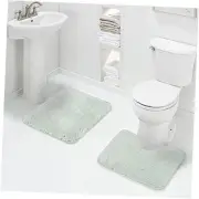 Shaggy 2 Piece Bath Rug Sets () 20" x 32" + 20" x 24" Contour Rug Pale Green