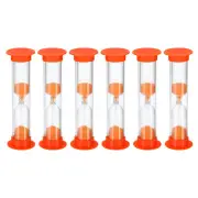 1 Minute Sand Timer, 6Pcs Small Sandy Clock, Count Down Sand Glass Orange