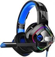Gaming Headset Led Flash Headphones 7.1 Single Channel 50mm Speaker Noise Cancellation RGB Lighting Comfort Gaming