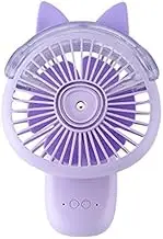 Repelltopse YHM Desktop Folding Spray Mini Fan Cartoon Humidification Water Jet Fan(Blue) (Color : Purple)