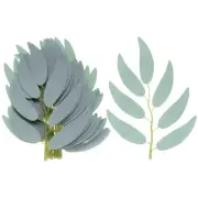 100-Pack Artificial Willow Leaves, 5.7" Fake Willow Garland Stems Grey White
