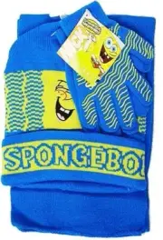 Spongebob Squarepants Beanie Hat Gloves Scarf Blue 3pcs Set