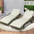 Livsip Outdoor Furniture Sun Lounge Rattan Wicker Lounger Day Bed with Cushion