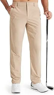 [Libin] Mens Golf Pants Stretch Work Dress Pants 30"/32" Quick Dry Lightweight Casual Comfy Trousers with Pockets