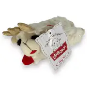Lamb Chop Reindeer Holly Squeaky Thrash Plush Dog Toy Winter Christmas Holiday