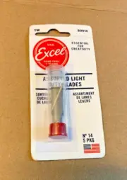 Excel Assorted Light Duty Blades Pack of 5 Hobby Craft Tool EXL-20014