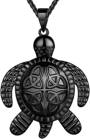 [beautlace] Butterfly Turtle Necklaces Celtic Knot Pendant Silver/18K Gold/Black Gun Plated Animals Necklace Jewelry Gifts for Men and Women