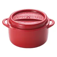 在飛比找Belle Madame 貝麗瑪丹優惠-【YAMADA】鑄鐵鍋造型保鮮盒-圓形550ml(紅)
