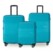 3pc Tosca Orion Portable Travel Suitcase Luggage Case Carry Bag Set Teal