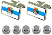 [Select Gifts] Shirt Dress Studs Barra Mansa City Rio de Janeiro State Flag Cufflinks