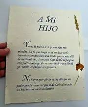 To My Son - on handmade paper - with jungle plants