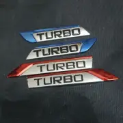 Pair Blue + Pair Red New Chrome TURBO Metal Sticker Badge Emblem Decal Motors 3D (for: Renault)