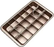 Kofebe Brownie Pan with Dividers, Non-stick Carbon Steel Brownie Cutter, 18 Pre-Slice All Edges Brownies Pan, Square Mold for Muffin Cupcake Bread Baking, 12x8