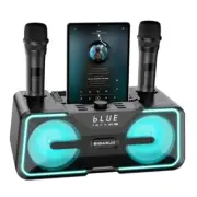 Karaoke Machine for Adults Kids with 2 UHF Wireless Microphones, Portable