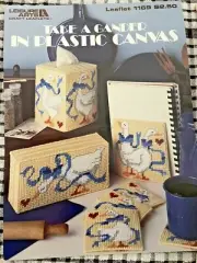 PLASTIC CANVAS Take a Gander Goose Coasters Tissue Door PATTERN LEAFLET 1988 NEW