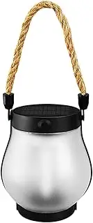 Flickering Solar Lights Outdoor | Solar Powered LED Light Waterproof Garden Lantern,Decorative Yard Decor with Rope Rechargeable Camping Lamp for Walls