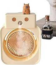 Desktop Fan - Desk Fan for Bedroom 3-speed | Portable Small USB Charging Hydration Spray for Workshop Greenhouse Kitchen Garden Tent Outdoor Car Gym Truck Construction