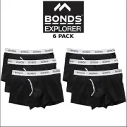Bonds Mens Guyfront Trunk Stretchy Cotton Seam free Sides Elastic 6 Pack MZ963N
