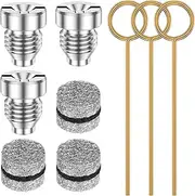 3Pcs Orifice Nozzle and Foam Maker Meshes Kit 1.1 mm Stainless Steel Nozzle Tip and Mesh Filter Set Thread Orifice Nozzle Tip Replacement Kit with Cleaning Needle for Replacement