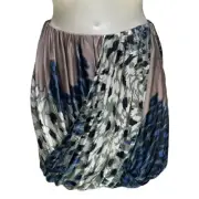 tibi Skirt Bubble Bottom Faux Wrap Multi Color Floral Mini Women's Size S NEW