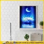 5D DIY Diamond Painting Moon White Lotus Kits Full Round Drill Wall Decor Art *A