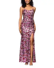 Aqua Floral Sequin Dress - Exclusive