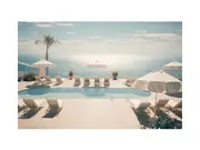 Cliff Poolside Art Canvas Print