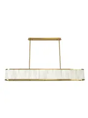 Made by Mayfair Ariana 10 Light Linear Pendant in Aged Brass with Spanish Alabaster