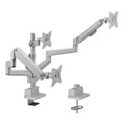 Brateck LDT62-C036P-MG Triple Pole-Mounted Monitor Arm, Matte Grey