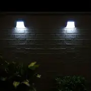 2pcs Solar Deck Lights IP65 Waterproof Solar Wall Lights Decorative Garden Lights -White