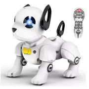 Remote Control Robot Dog Toy, RC Dog Programmable Smart Interactive Black White