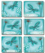 Cinnamon - Blue Dragonfly Dreams Coasters Set of 6