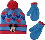 [Disney] Boys' Mickey Mouse, Car Lightning McQueen Winter Hat & Mittens or Gloves Set (Toddler/Little Boys)