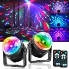 2X Disco Light Stage Lamp Party DJ LED RGB Strobe Crystal Magic Ball +Remote US