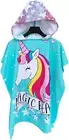 Girls Hooded Beach Towel Poncho Bath Swimming Towel Unicorn