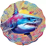 Shark with Fish Metal Wind Spinner